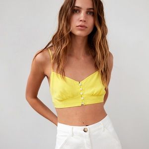 Aritzia Wilfred le fou Niamh yellow bra top